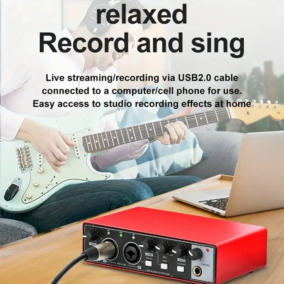 2 Channel Audio Interface Sound Card with Display - Image 4