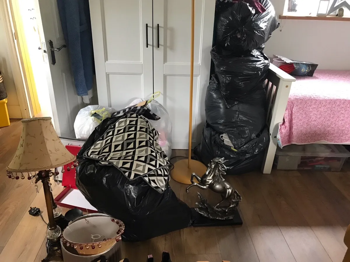 7 bags of clothes.