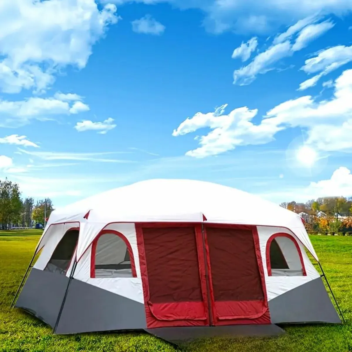 Outdoor Large Tent with Mesh Window Door 4-6 - Image 2