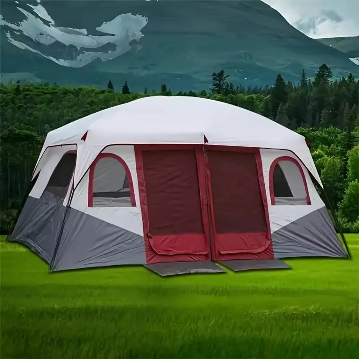 Outdoor Large Tent with Mesh Window Door 4-6 - Image 4