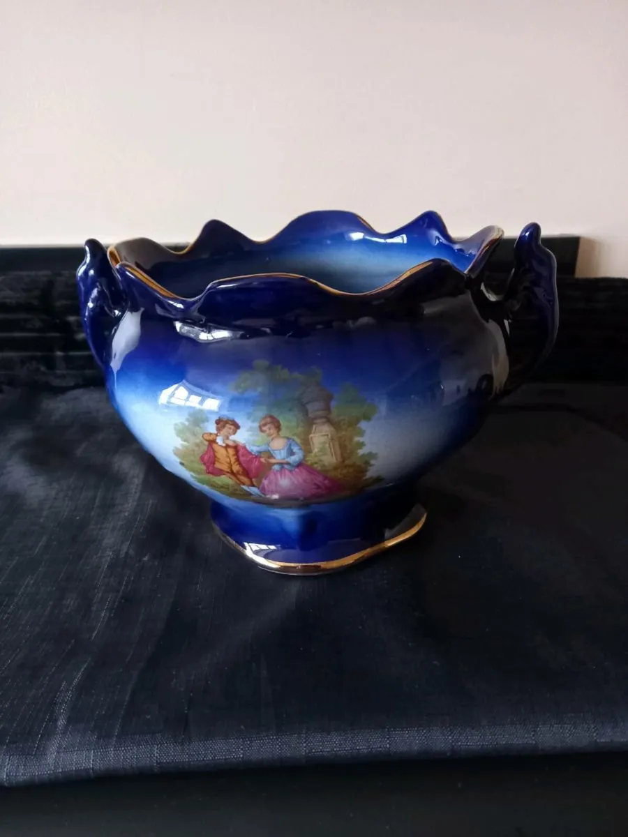 Large Cobalt Blue Ceramic Plant Pot - Image 1