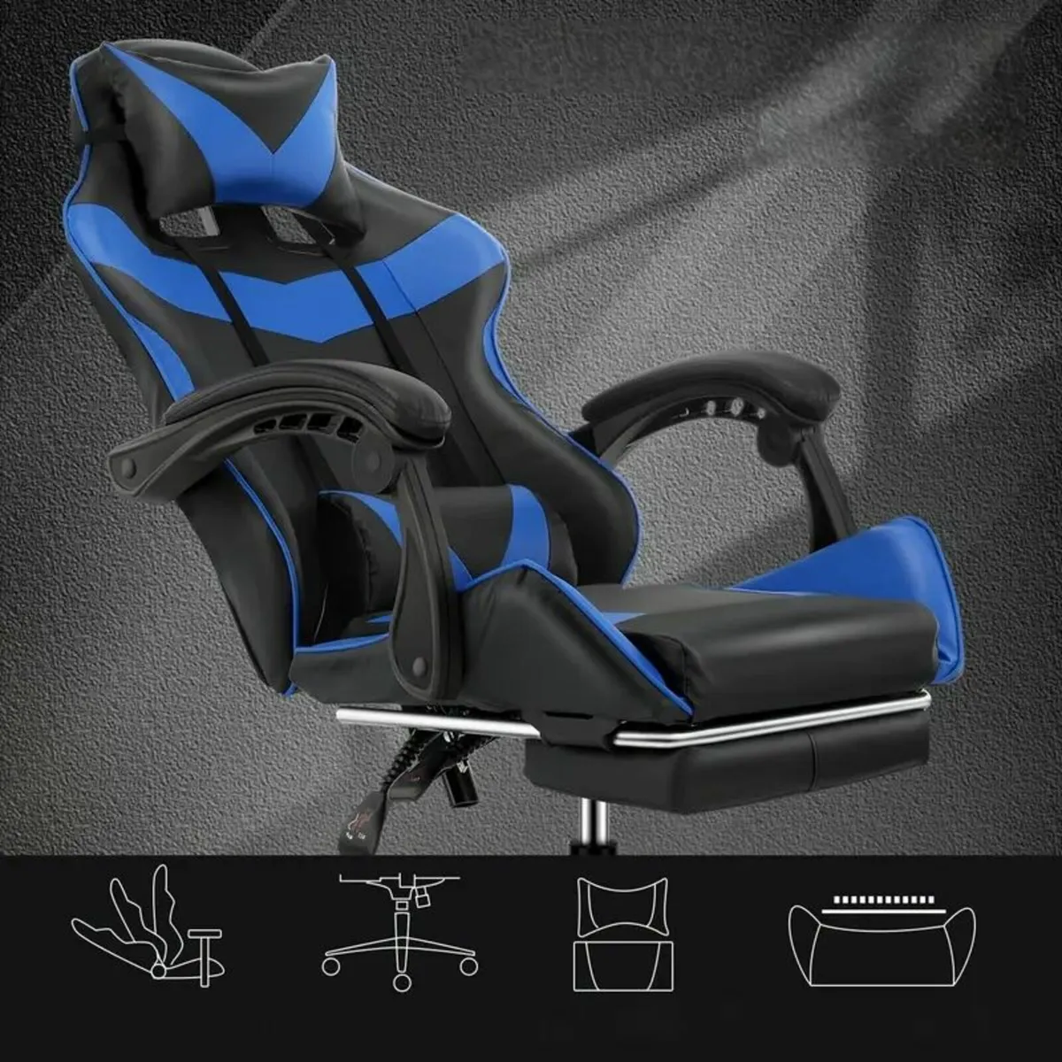 Gaming Chair With Footrest Office Desk - Image 4