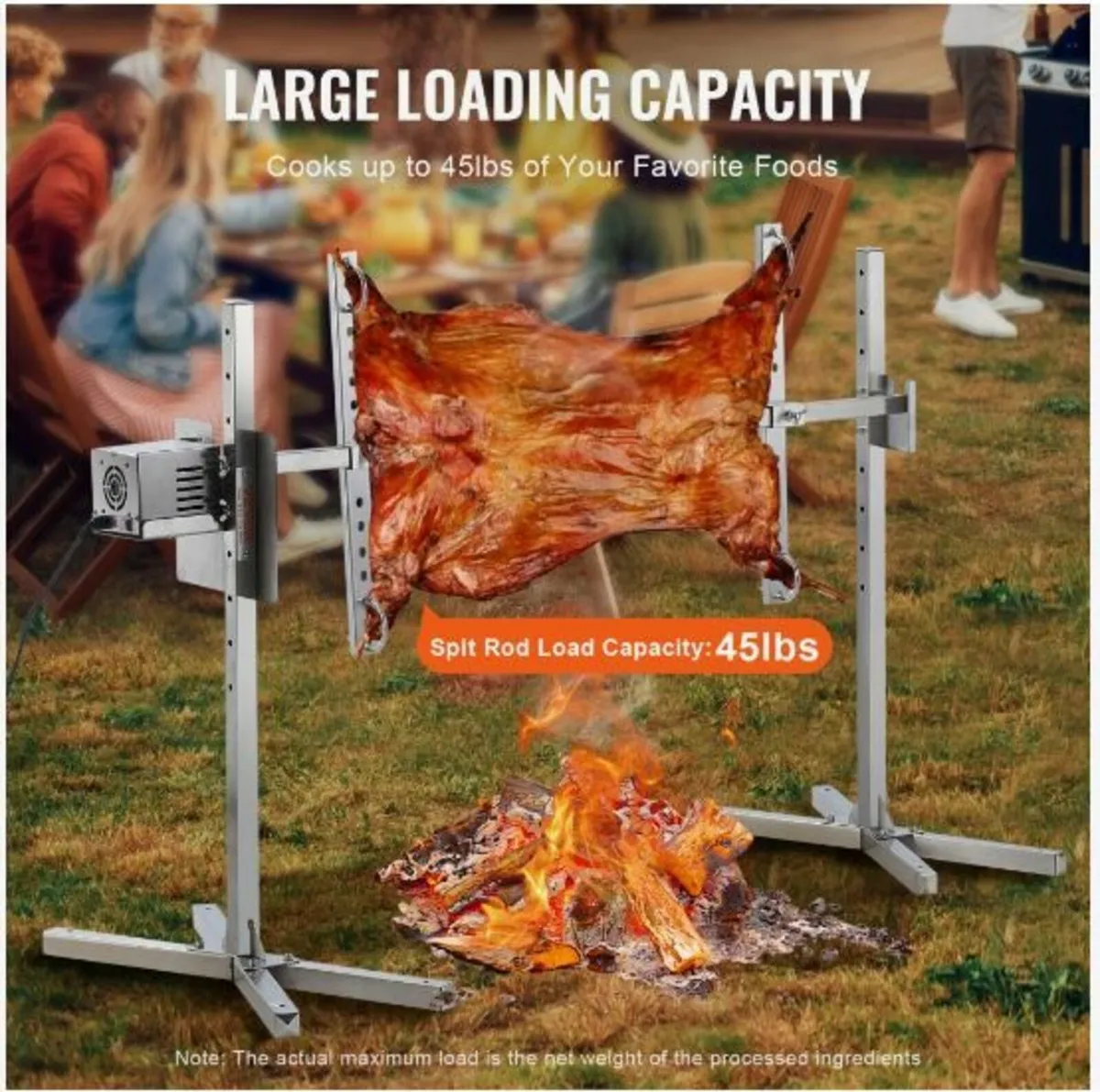 46" Electric BBQ Rotisserie Grill Kit Stainless - Image 4