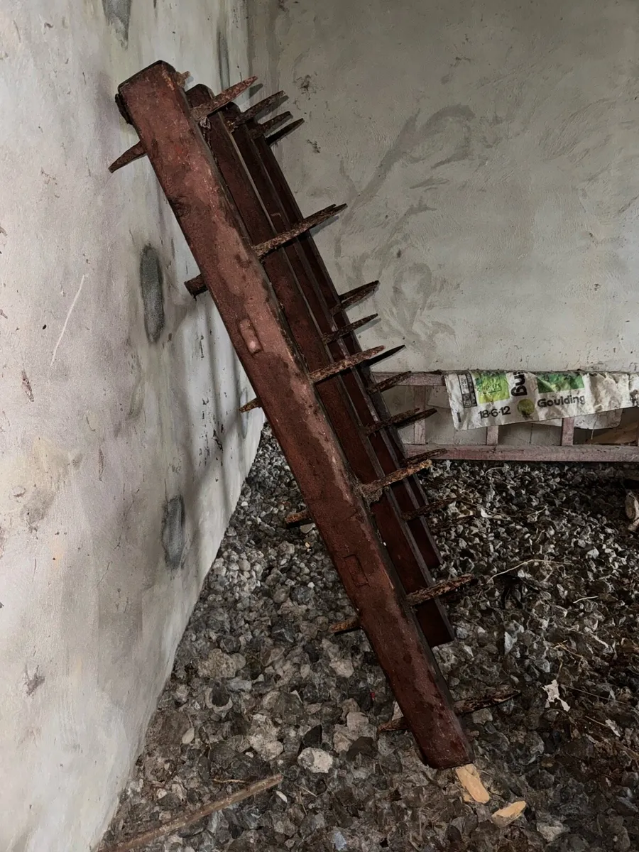 Vintage Pitch Pine Wooden Frame Harrow - Image 4