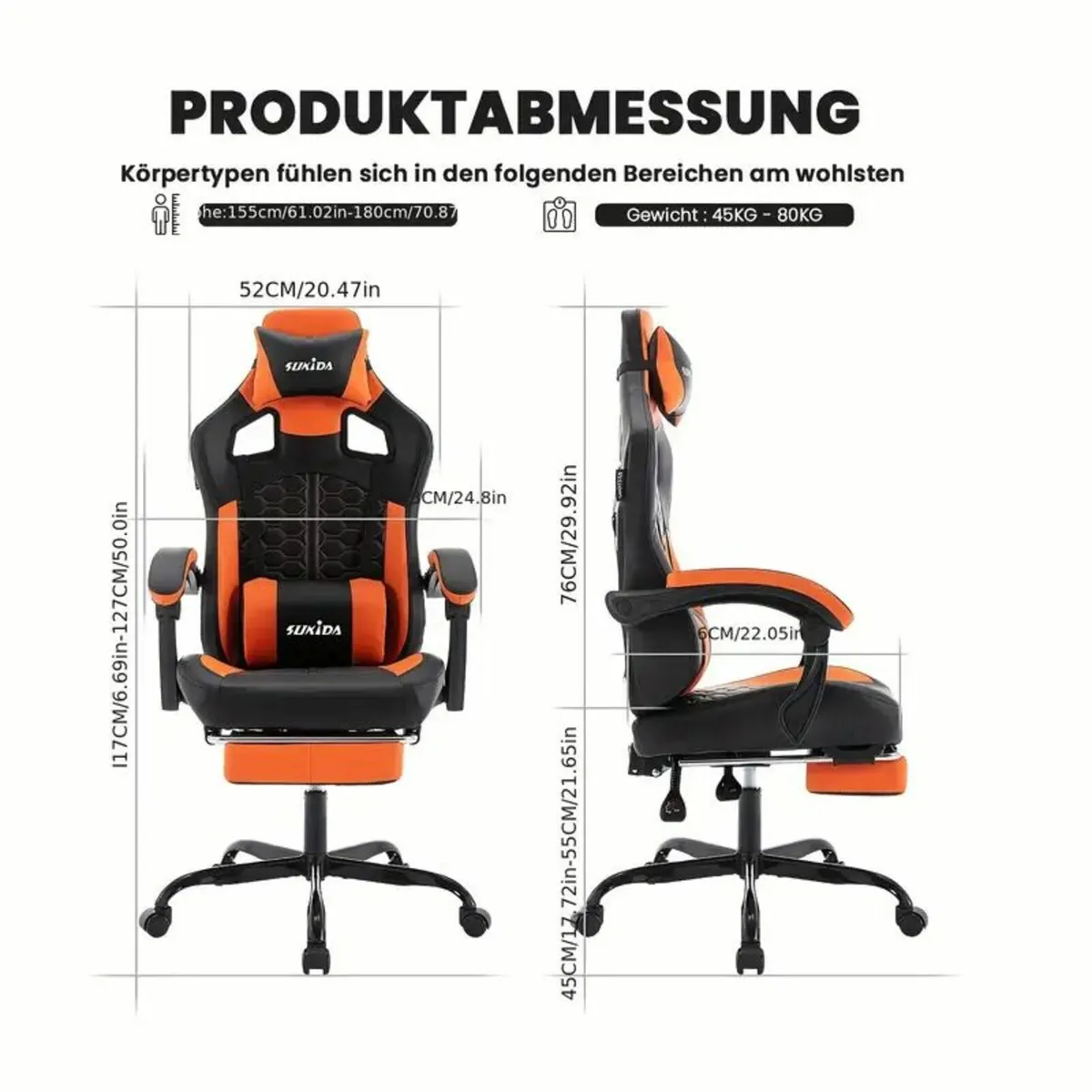 SUKIDA Gaming Chair, Ergonomic Gaming Chair - Image 4