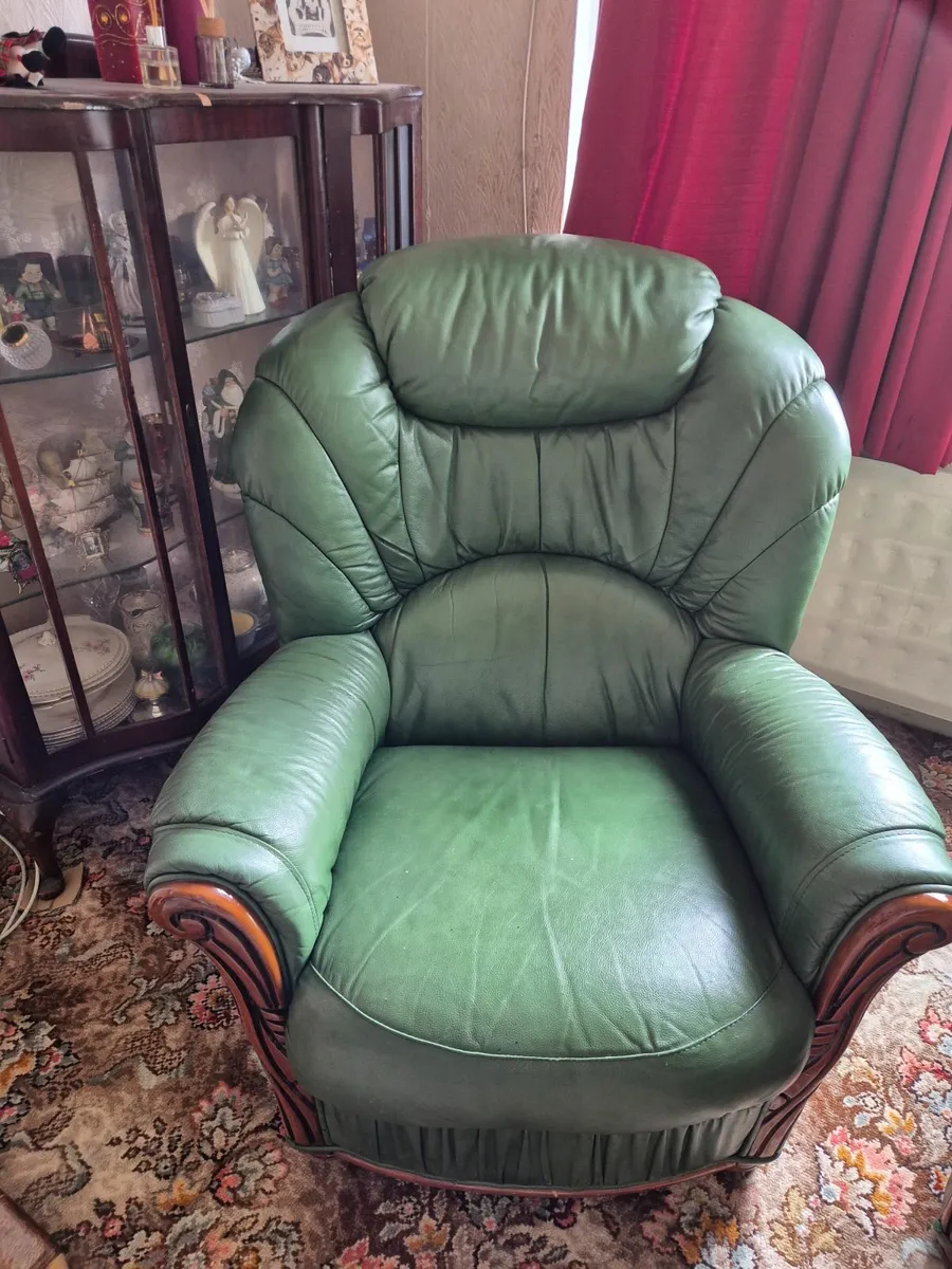 Three piece leather suite - Image 2