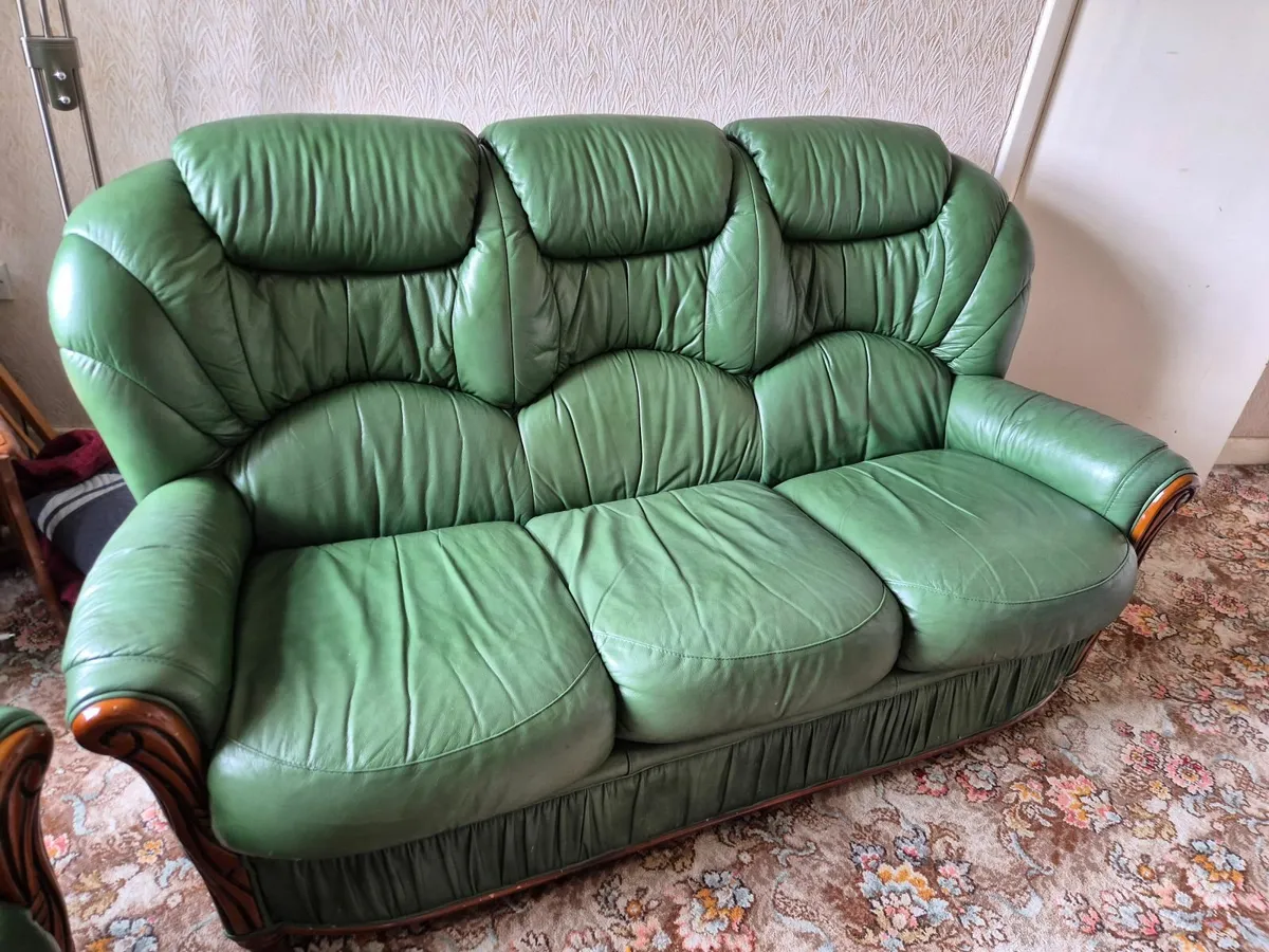 Three piece leather suite - Image 4