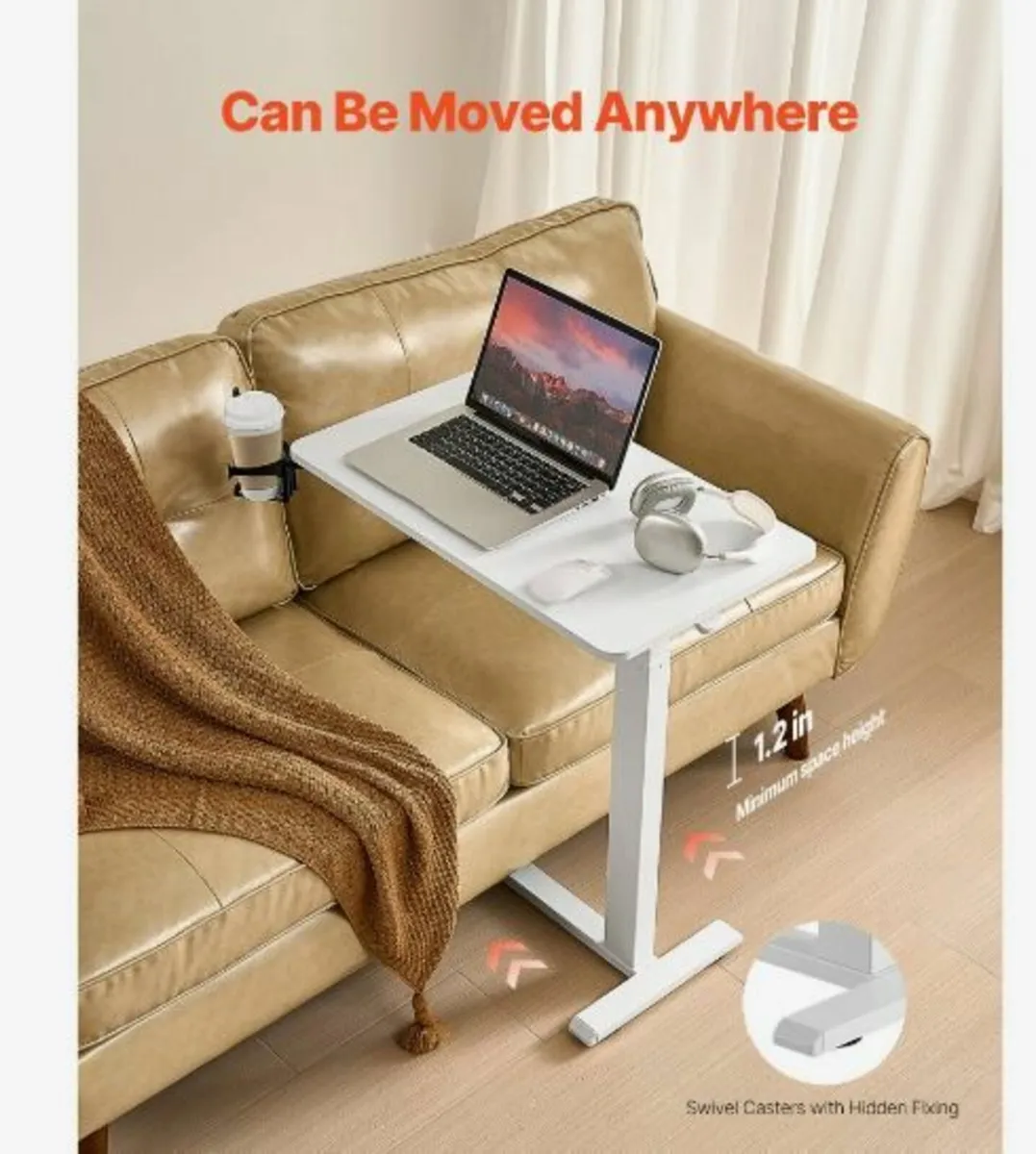 Overbed Table Mobile Bed Side Desk - Image 4