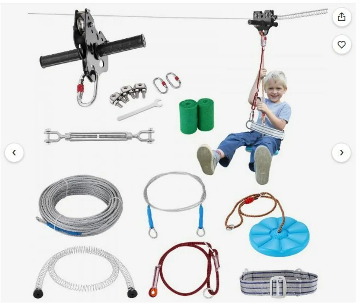 Zipline Kit for Kids and Adult, 120 ft Zip - Image 1