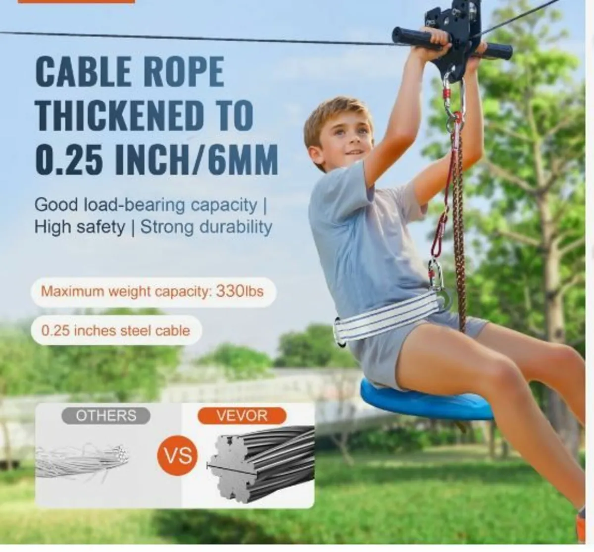 Zipline Kit for Kids and Adult, 120 ft Zip - Image 2