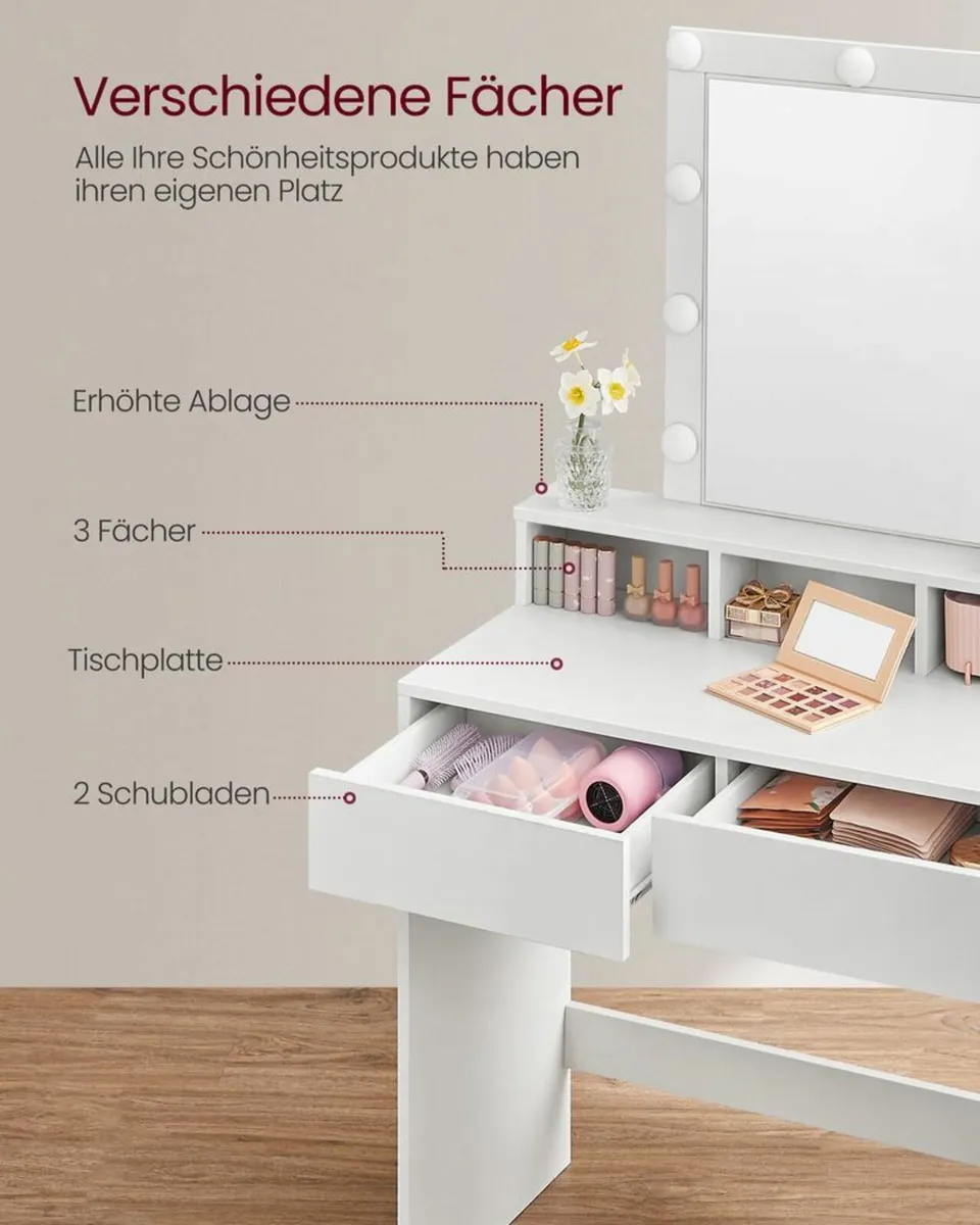 Dressing table with mirror and bulbs LED - Image 3