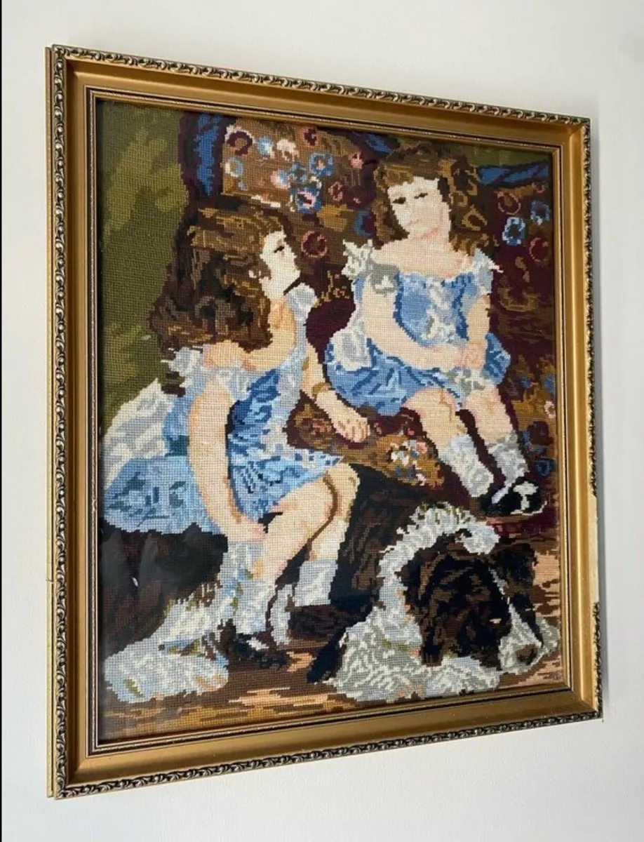 Vintage Renoir Needlepoint Framed 67cm x 58cm - Image 2