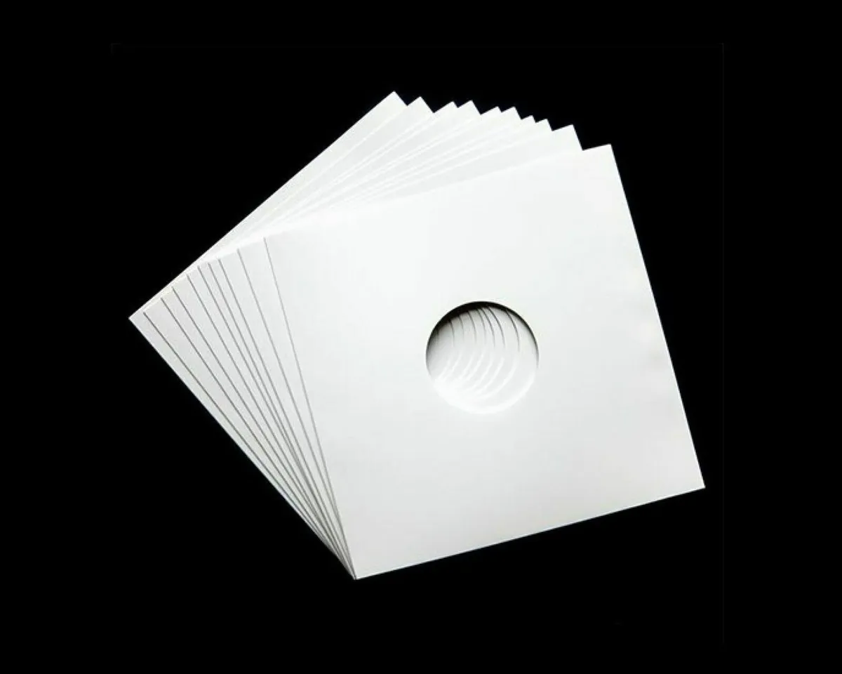 12" White Disco-bag Replacement Thick Card Covers - Image 1