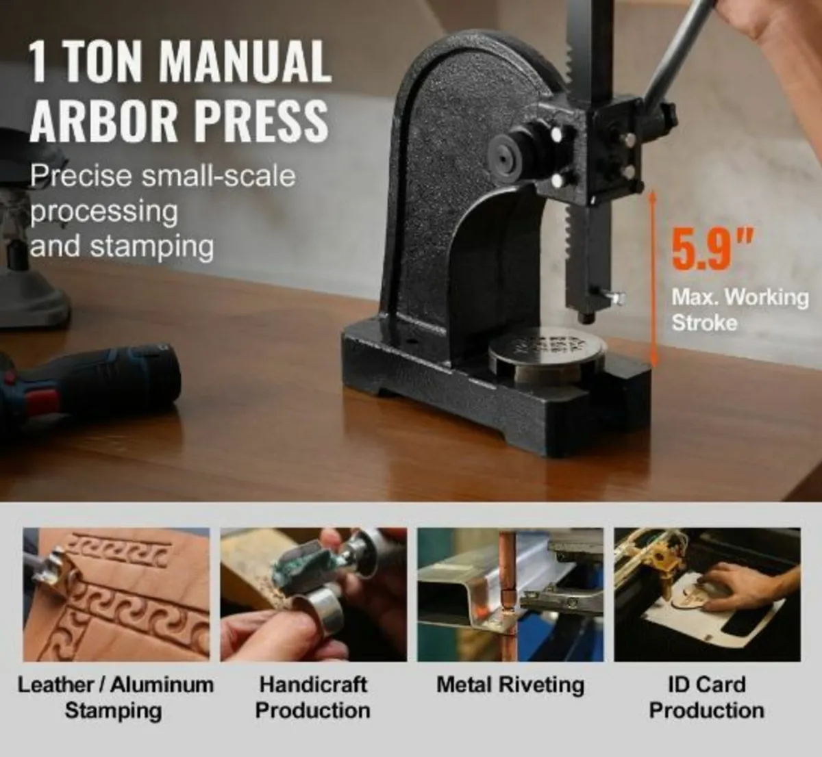 Arbor Press, 1 Ton Manual Arbor Press - Image 2