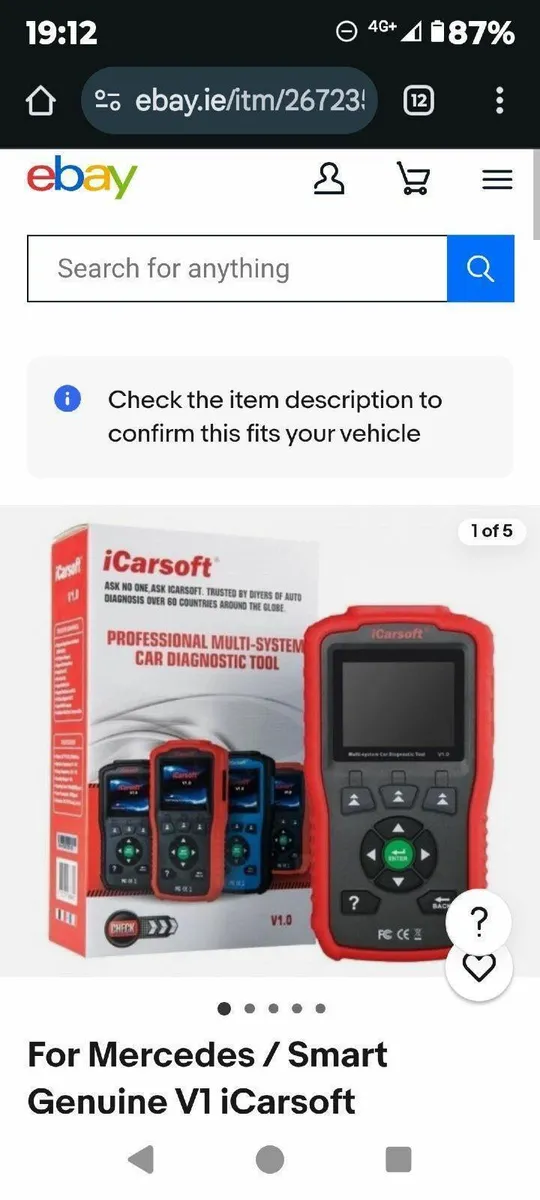icarsoft MB V1 scanner(mercedes smart car sprinter - Image 1