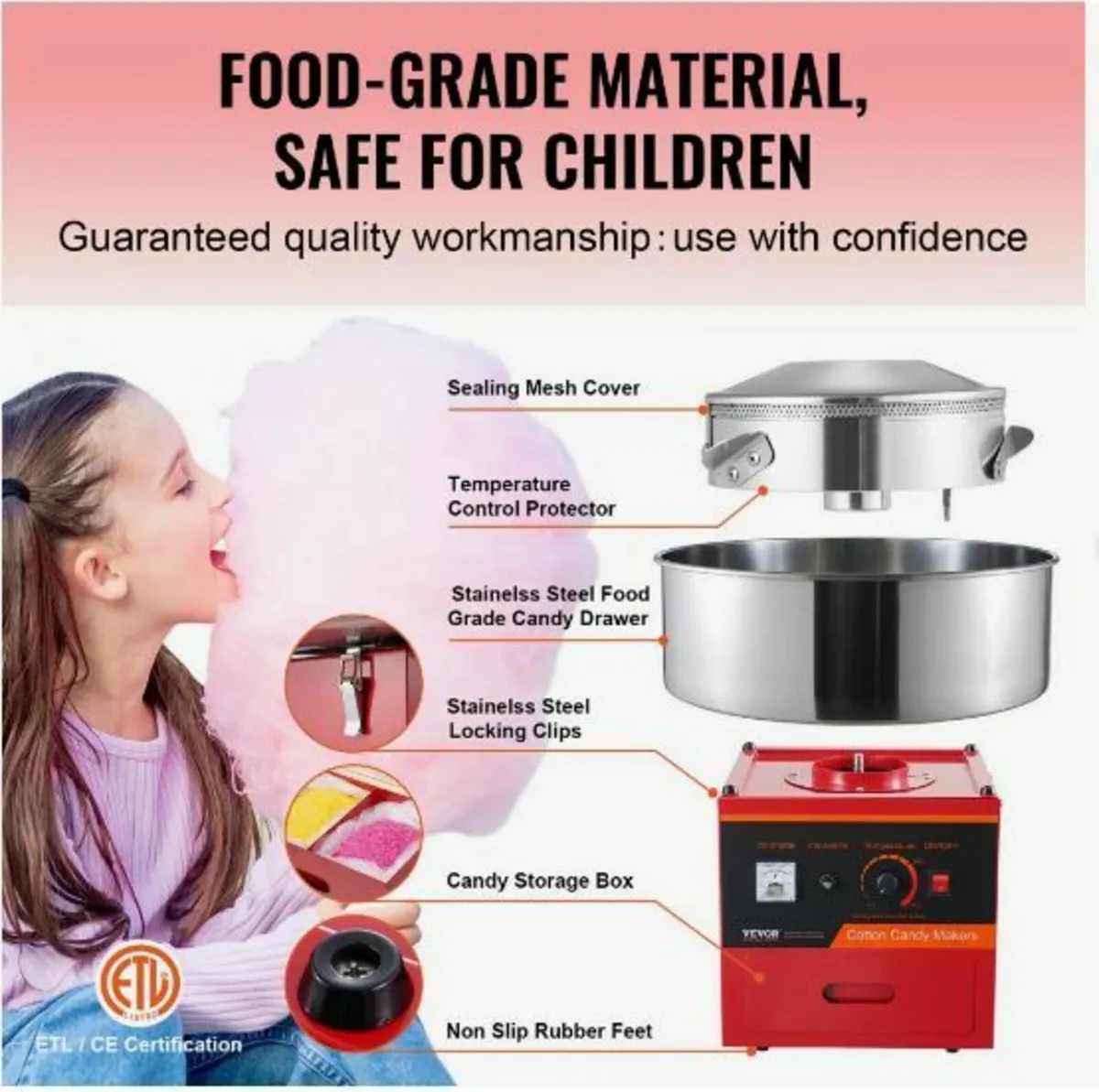 Electric Cotton Candy Machine, 1000W - Image 2