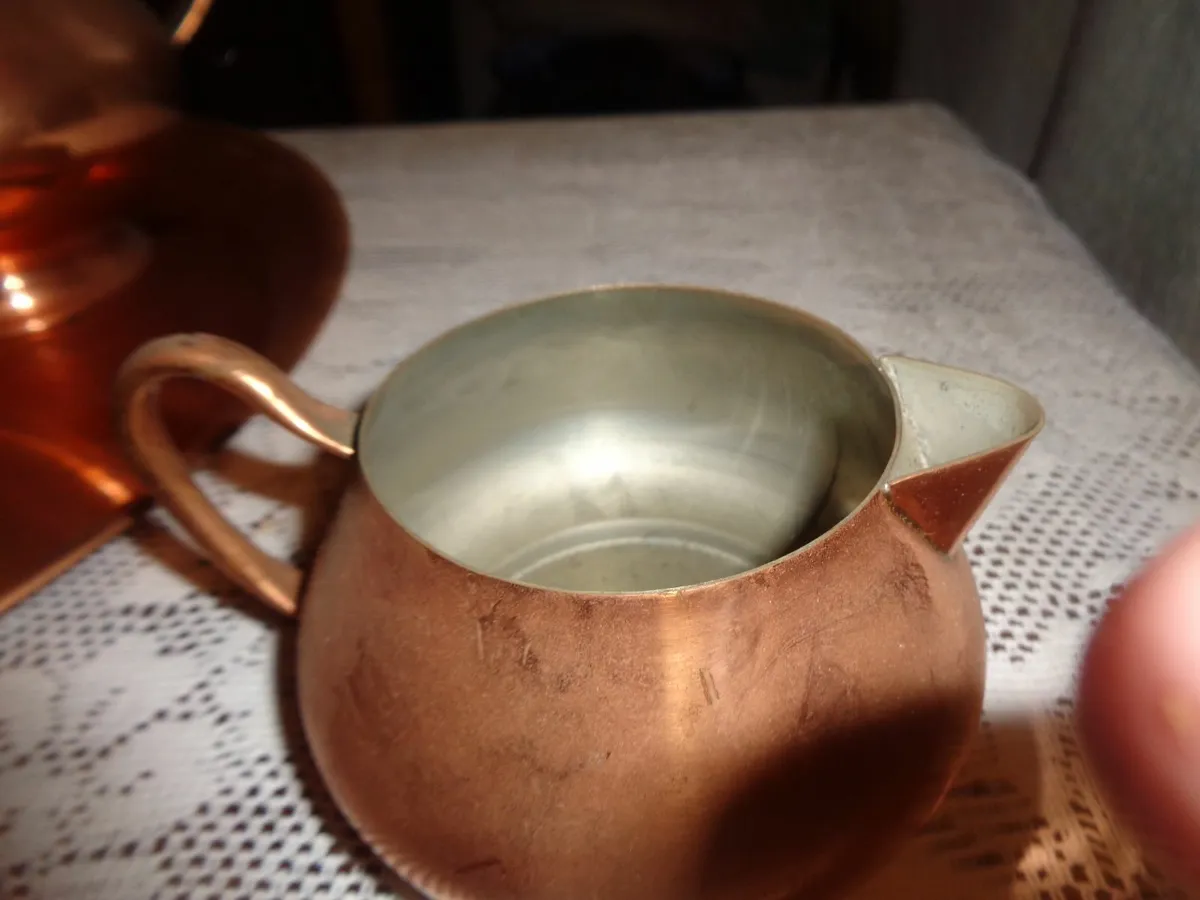 Vintage "Tagus" Copper Plated Tea Set for Sale - Image 2