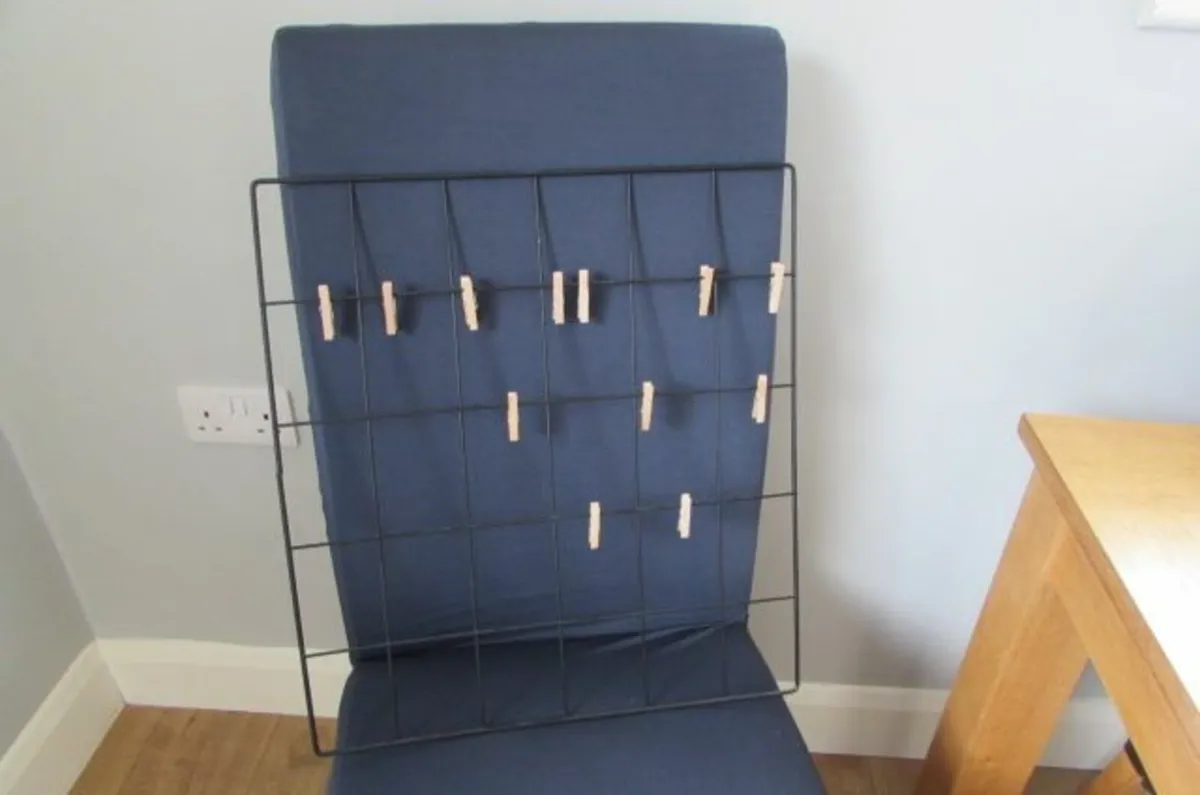 Black Metal Wall Grip with Wooden Pegs for Sale - Image 3