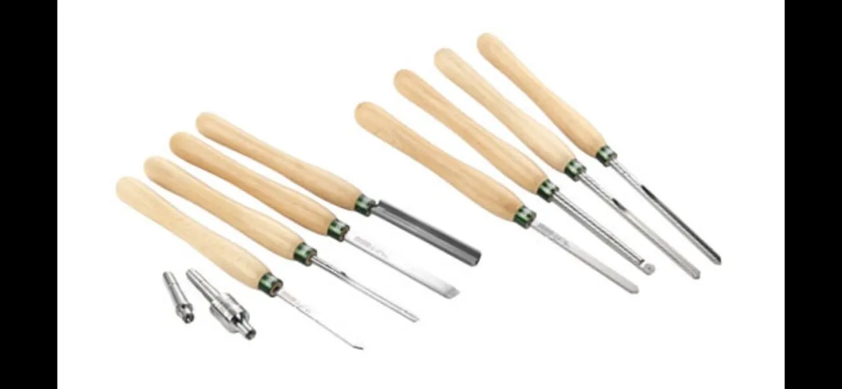 Wood Turing chisels 8 piece with extras - Image 2