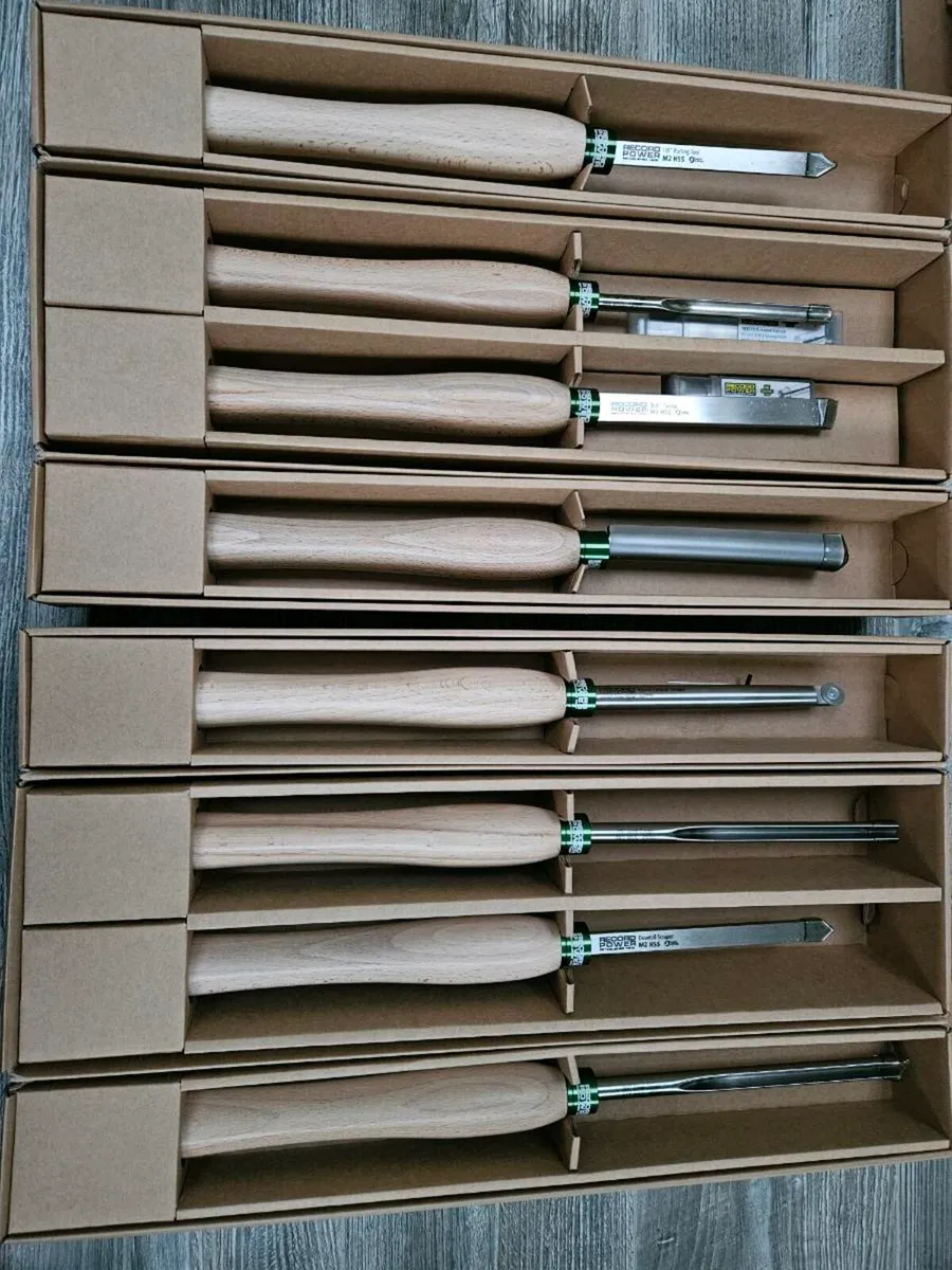 Wood Turing chisels 8 piece with extras - Image 4