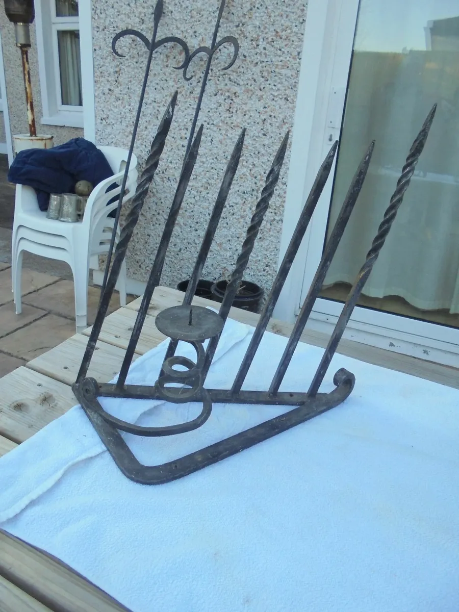 Vintage Wrought Iron Candle Holders x 2 for Sale - Image 4
