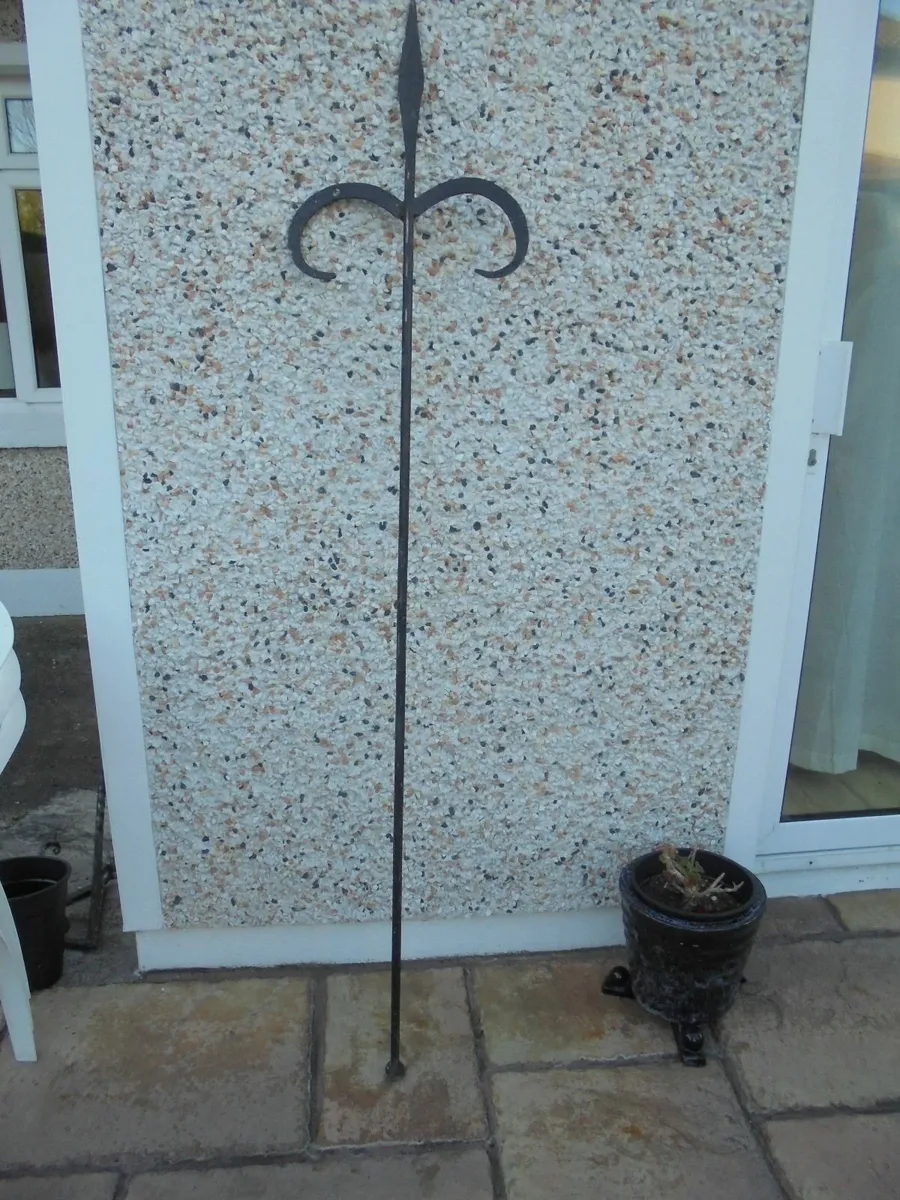 Vintage Wrought Iron Spears x 2 for Sale - Image 3