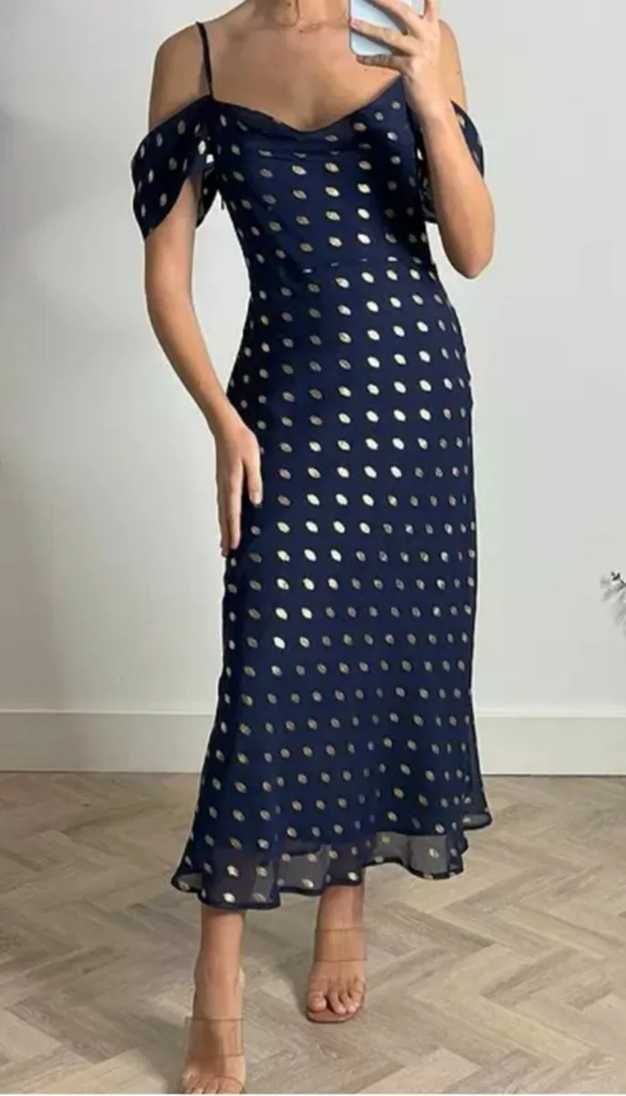 Style cheat navy and gold dress - Image 1
