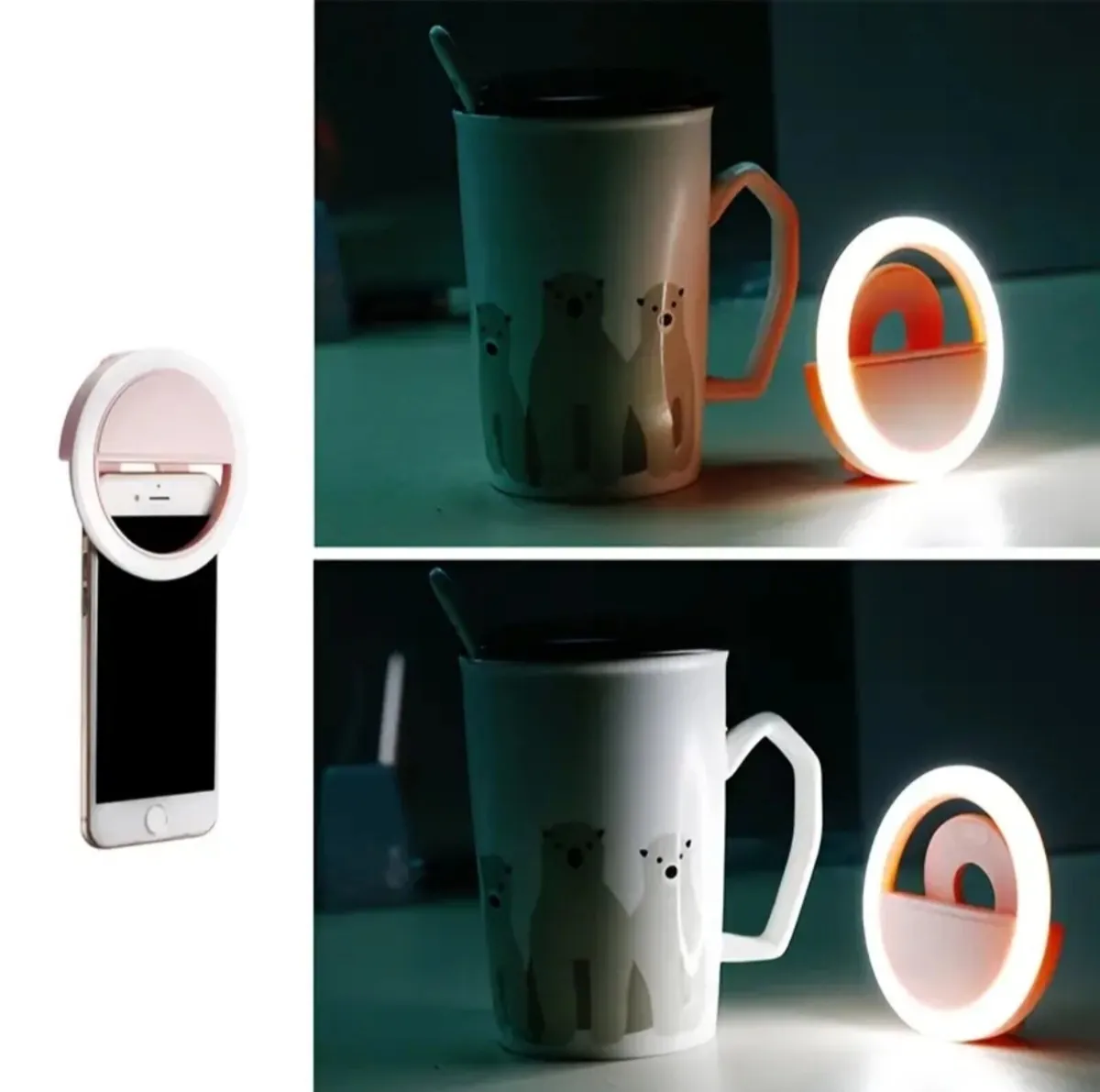 Portable Pink Selfie Ring Light – USB Rechargeable - Image 4