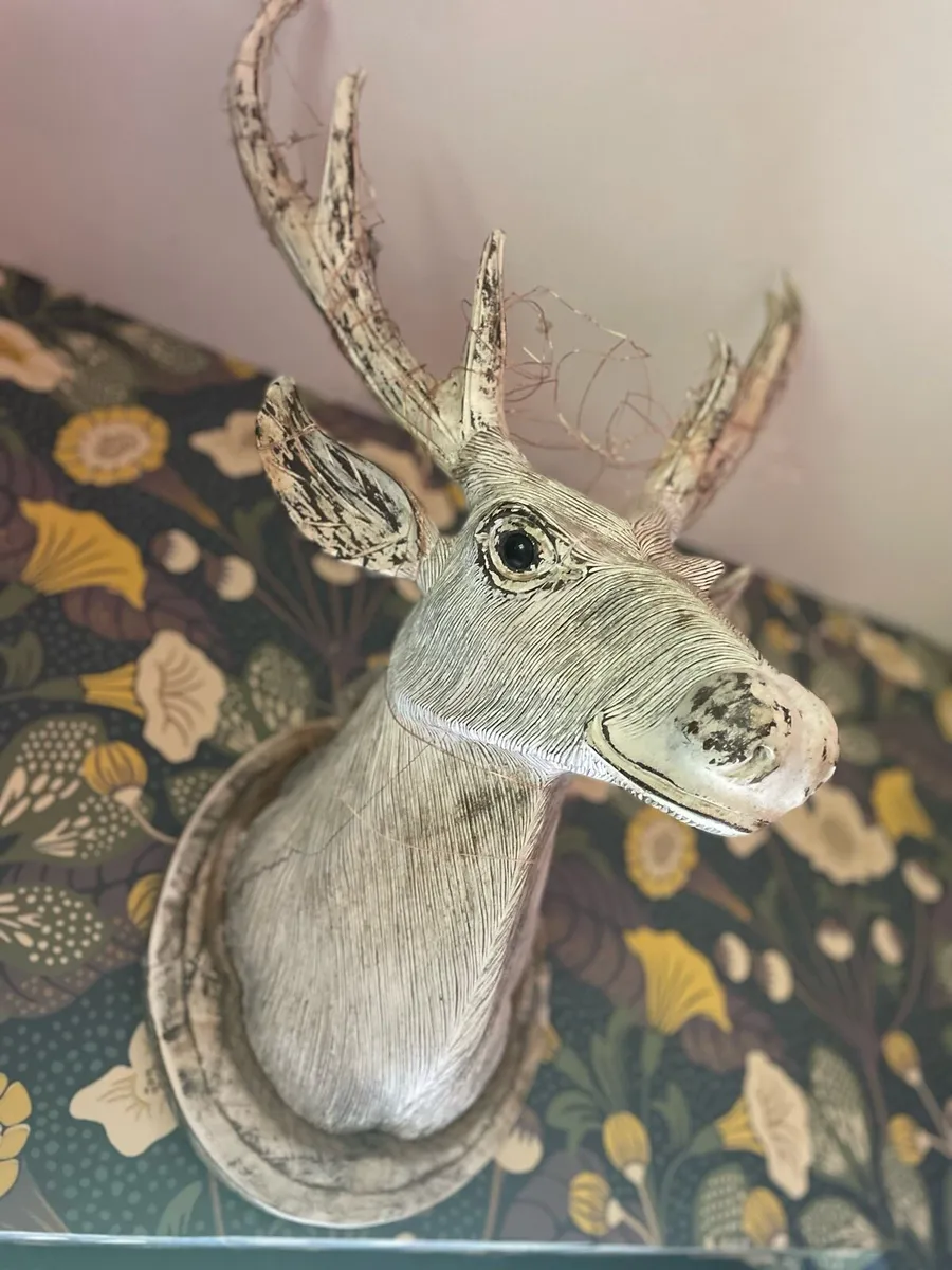 Large Wooden Stags Head - Image 2