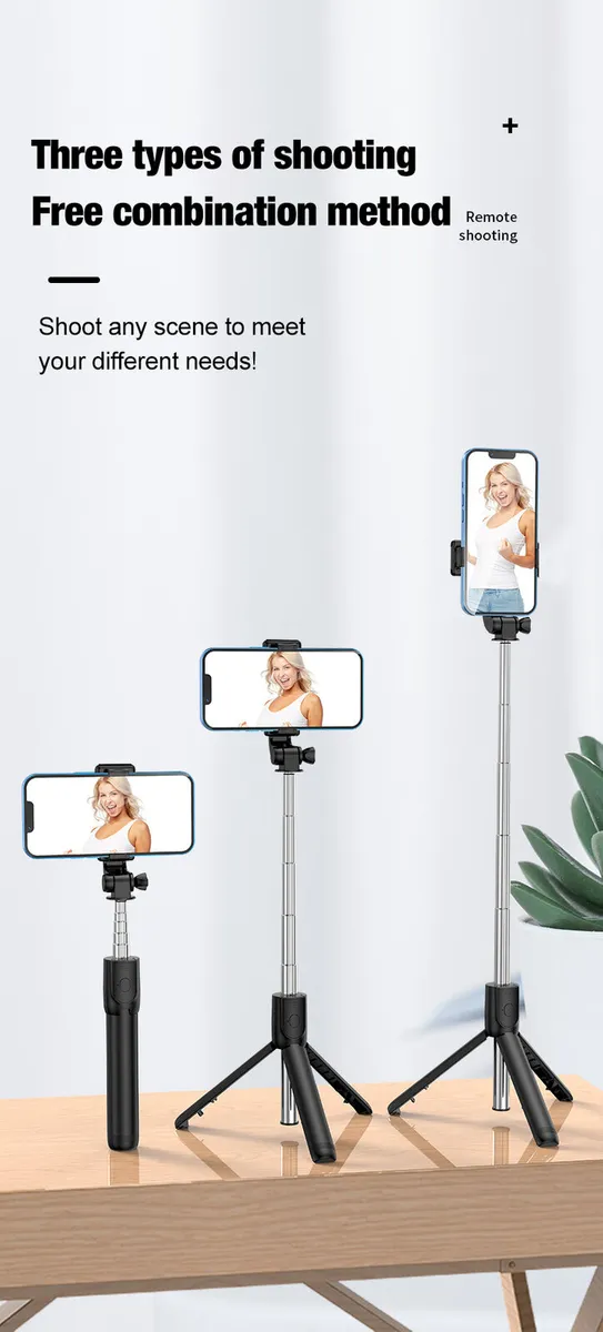 Black Selfie Stick with Free Remote Extendable, Po - Image 3