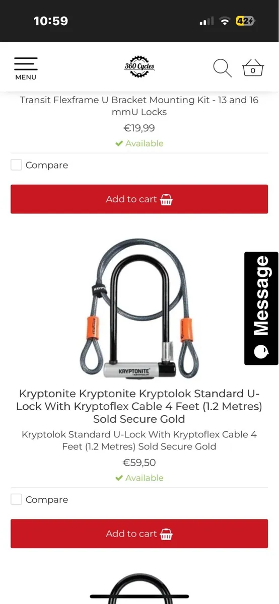 Kryptonite bike lock - Image 3