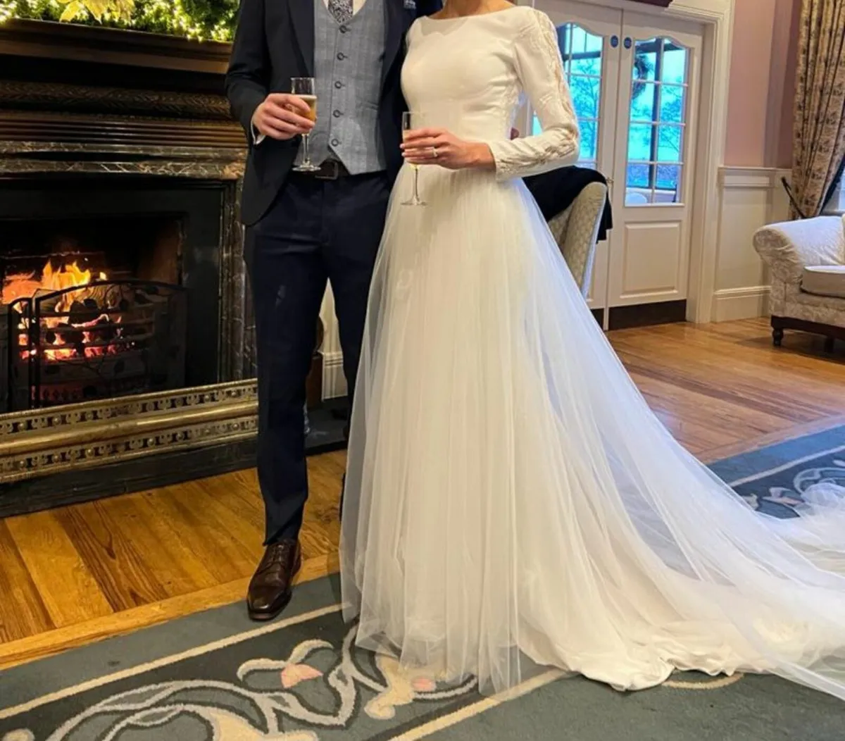 Wedding overskirt & Richards veil - Image 3