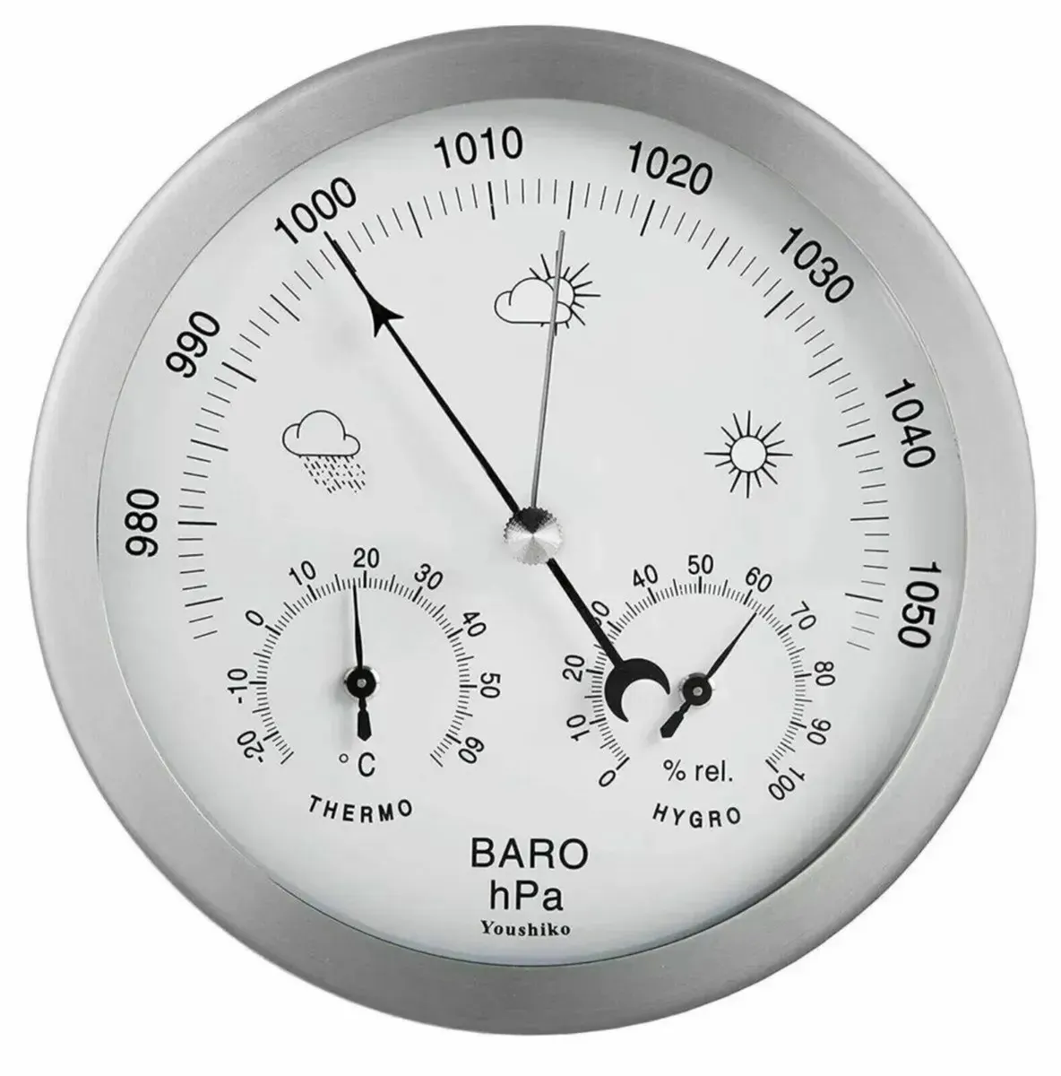 Chic Stainless Steel Barometer and Thermometer Set - Image 4