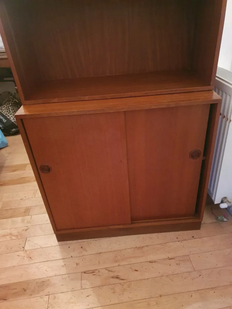 Mid Century scandinavian teak bookcase  adj feet - Image 2
