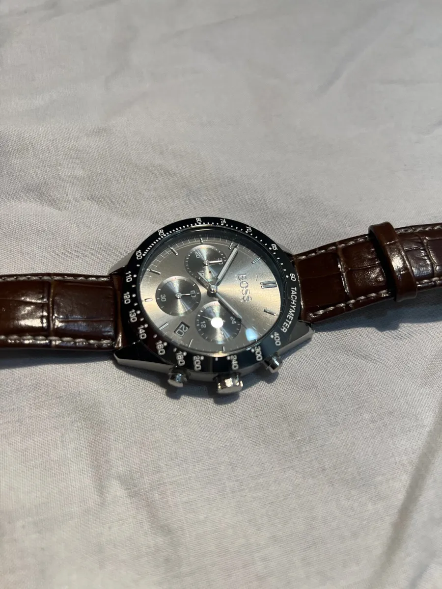 Hugo Boss Mens Talent Brown Leather Strap - Image 2