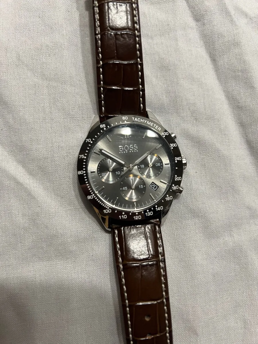Hugo Boss Mens Talent Brown Leather Strap - Image 3