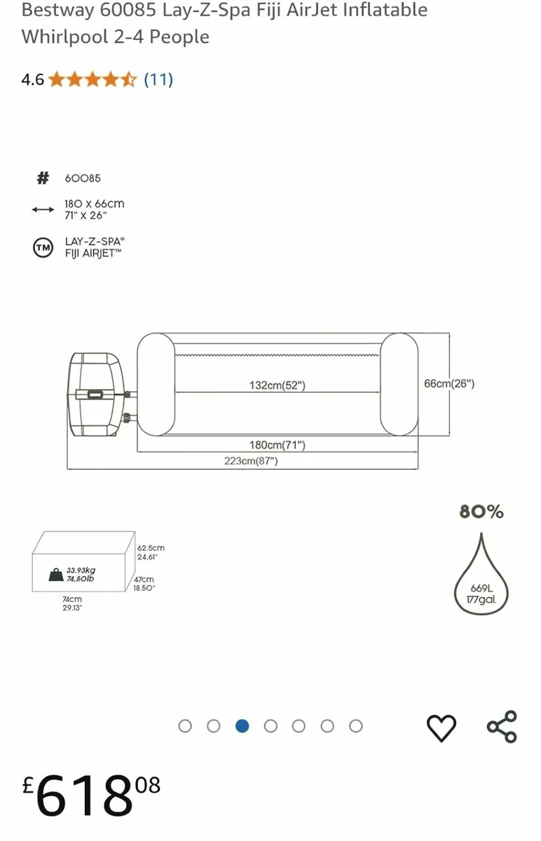 New Lay-Z-Spa Jacuzzi Fiji 2-4persons full set - Image 3