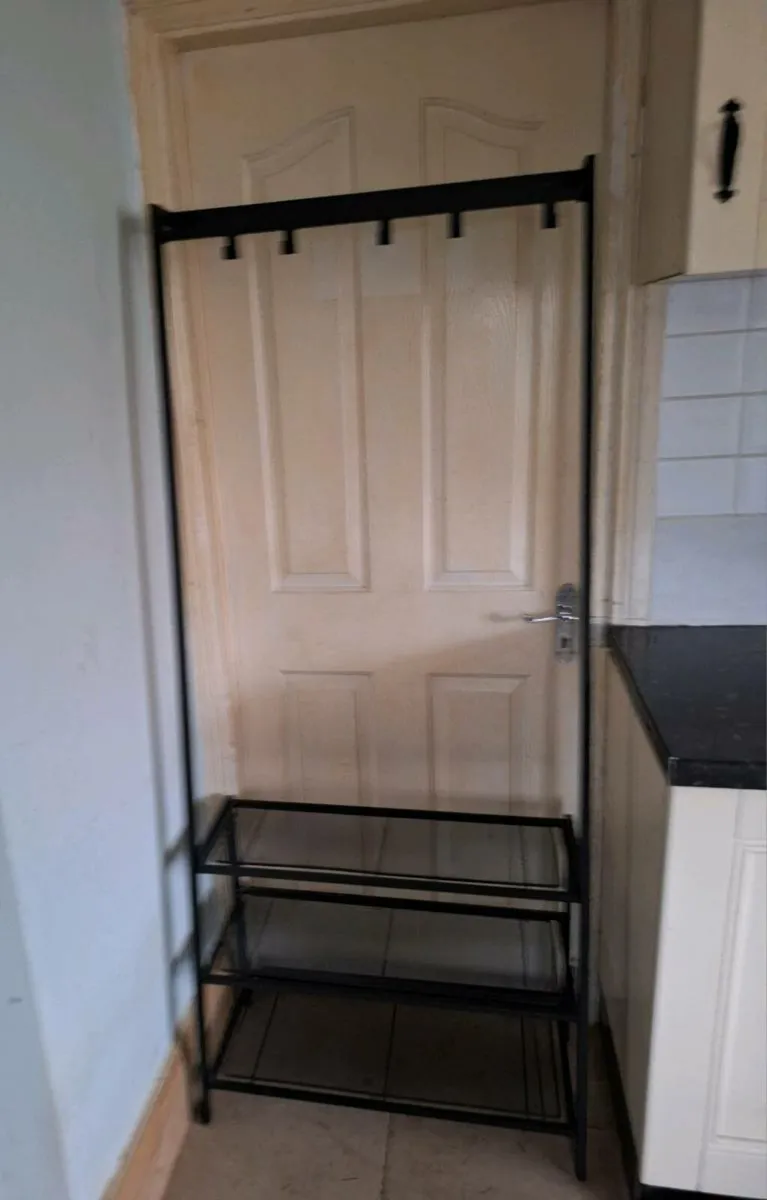 Metal hall coat and shoe stand - Image 1