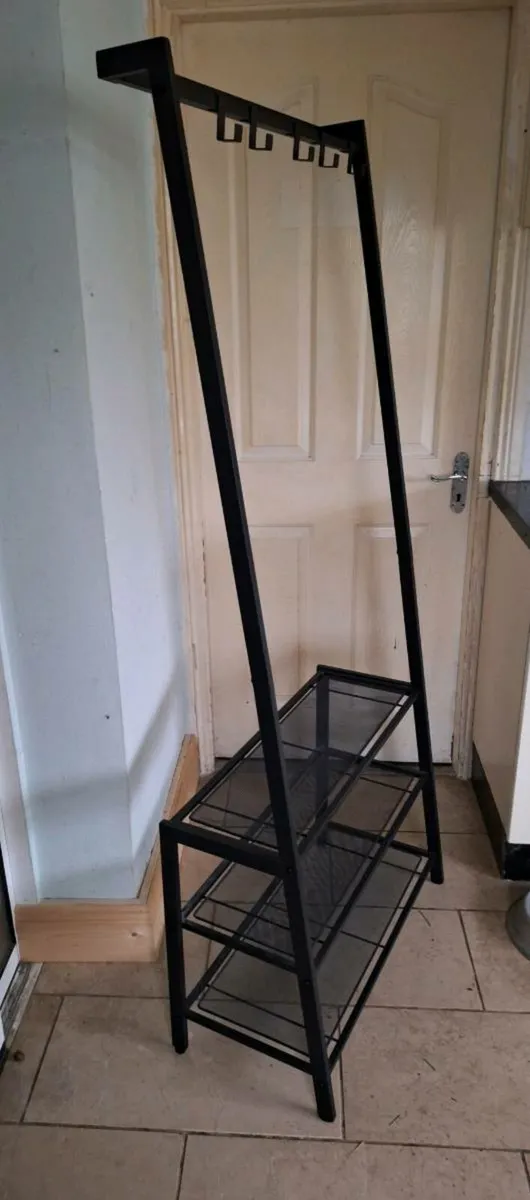 Metal hall coat and shoe stand - Image 2