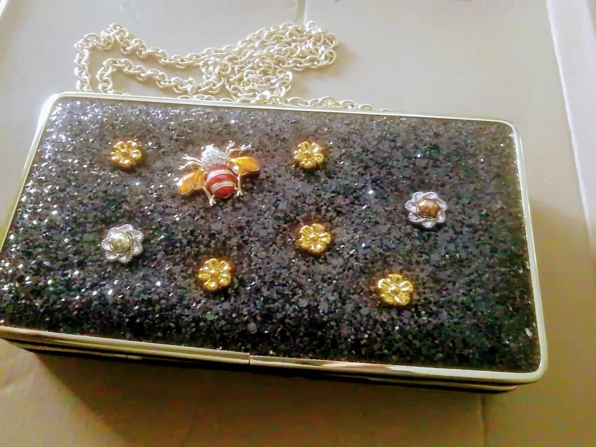 LODI DESIGNER BLACK EMBELLISHED BEE BAG As NEW - Image 1