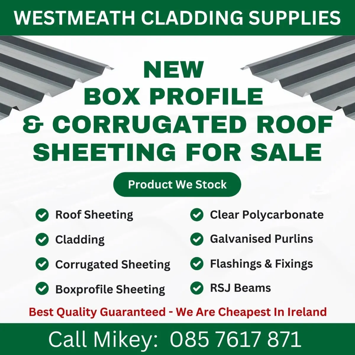 Roof sheeting & purlins and cladding ✅best value - Image 1