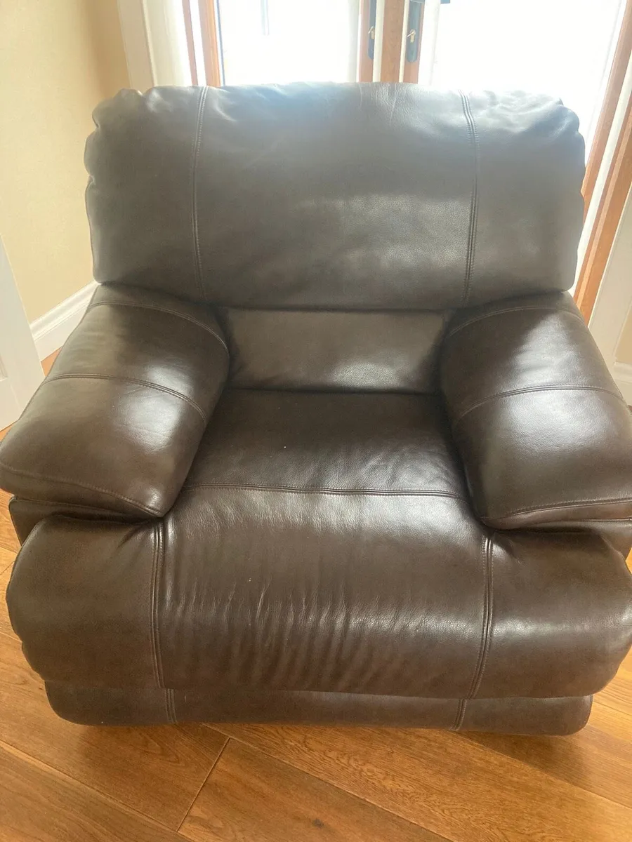 3 piece brown reclining sofa - Image 2