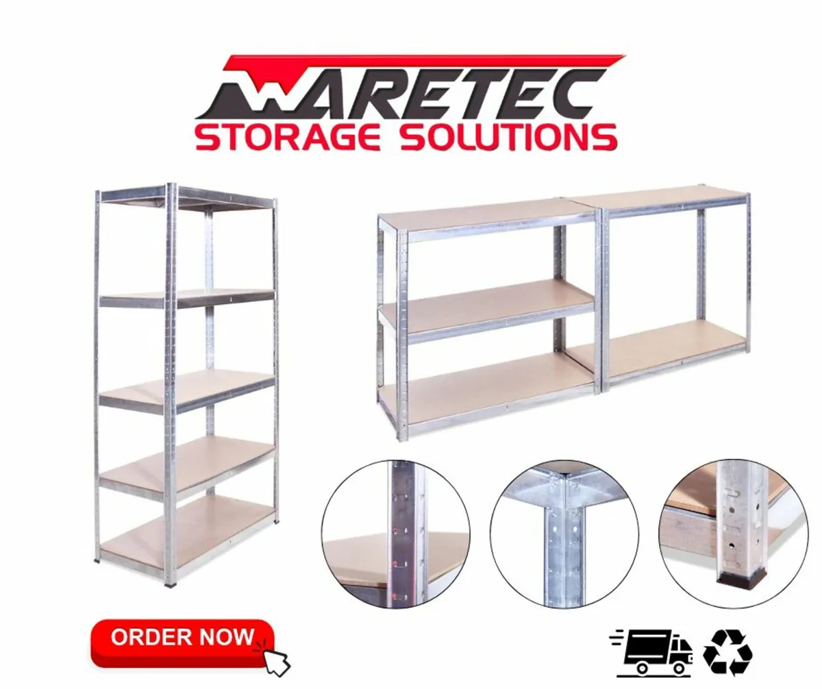5 teir galvanised flatpack shelving - Image 1