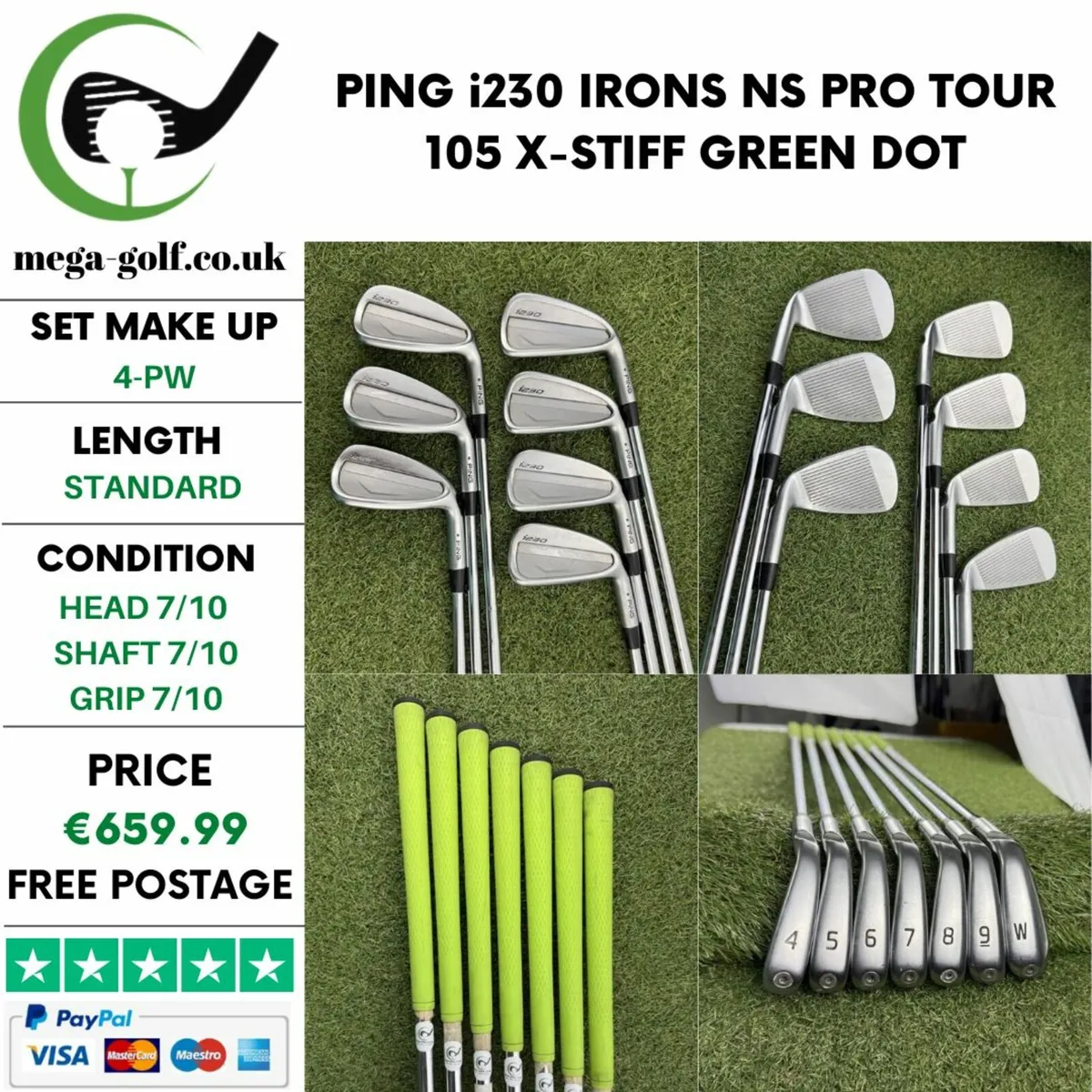PING i230 IRONS / 4-PW / NS PRO TOUR 105 X-STIFF - Image 1