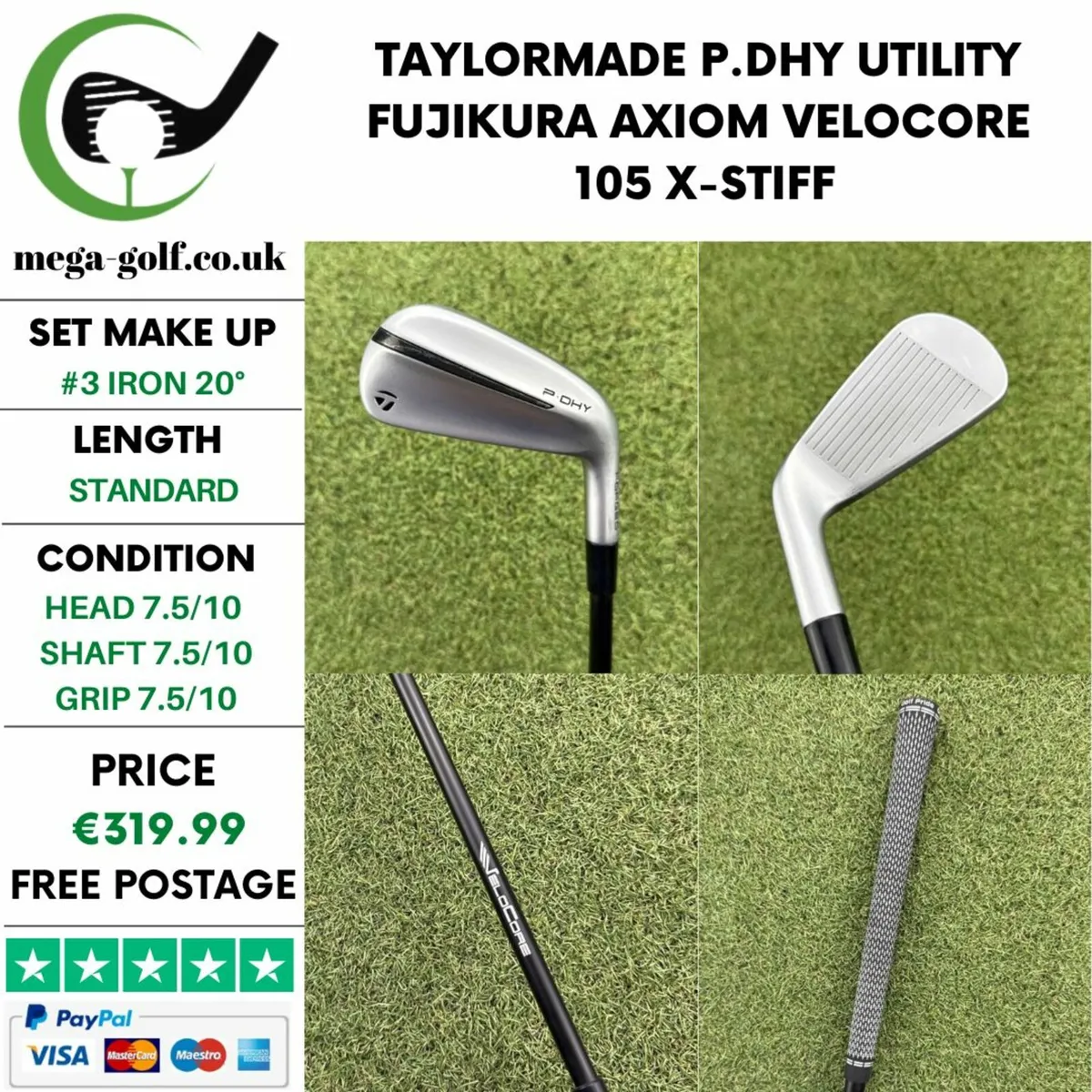 TAYLORMADE P.DHY UTILITY #3 IRON 20° / X-STIFF - Image 1