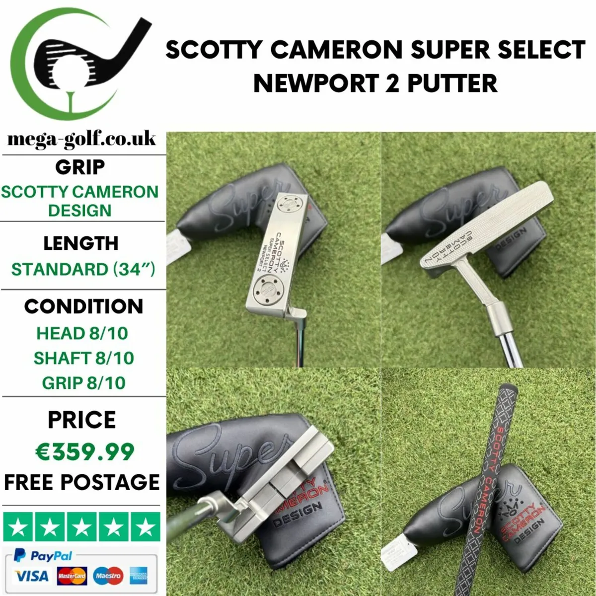 SCOTTY CAMERON SUPER SELECT NEWPORT 2 PUTTER / 34″ - Image 1