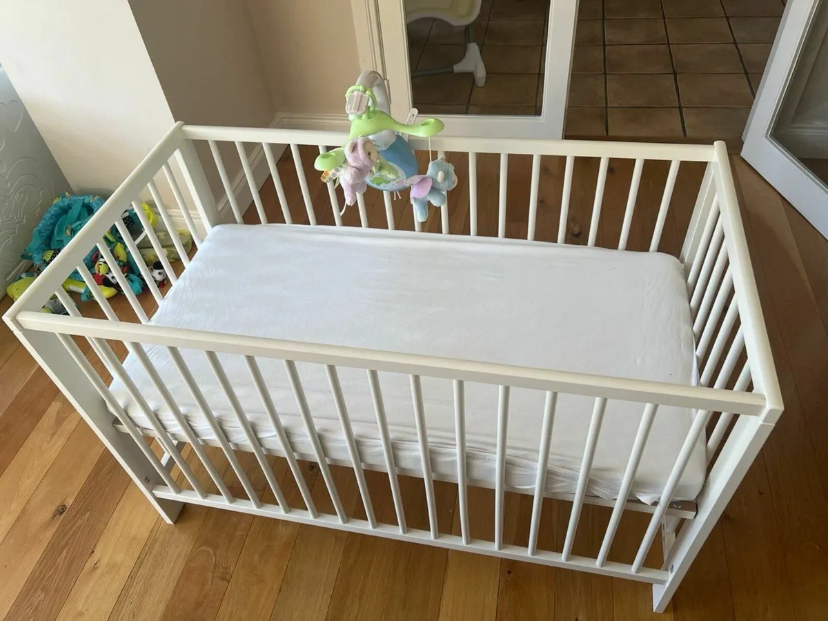 baby IKEA  cot, mattress and bed sheet - Image 1