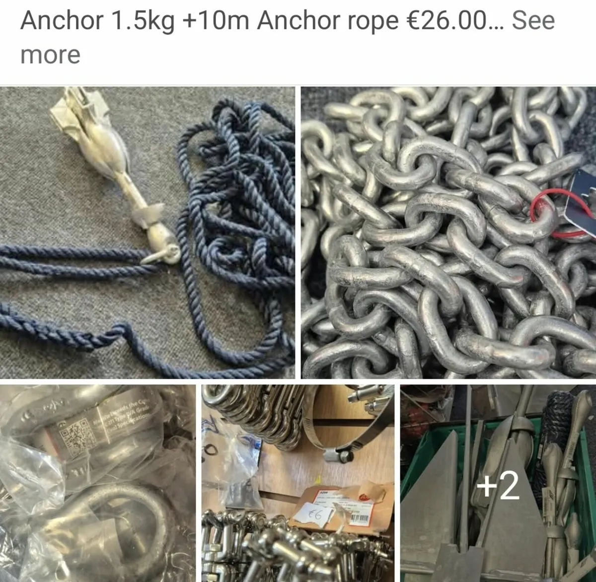 Anchors chains shackles and ropes - Image 1