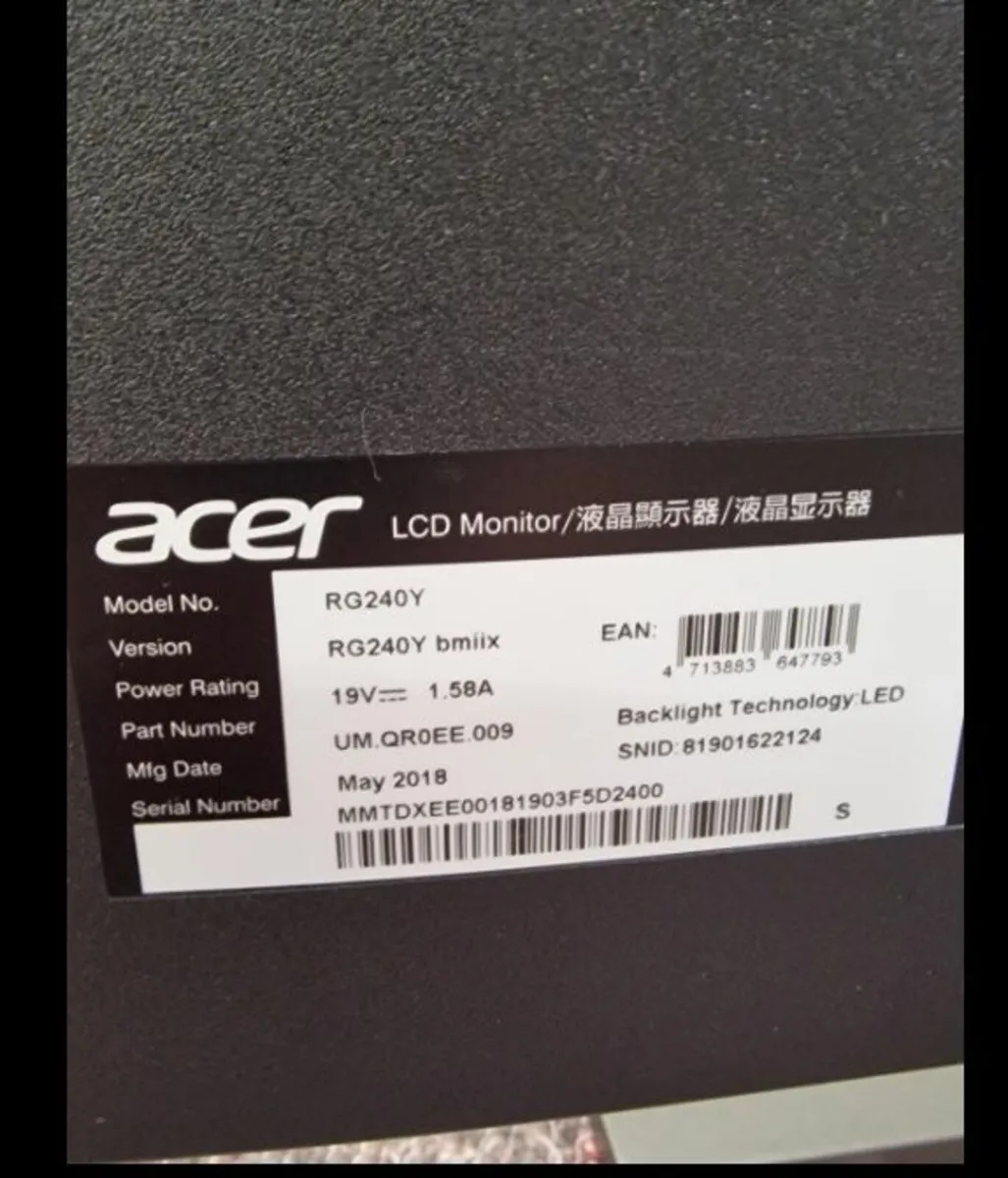 Acer LCD 24 inch computer monitor - Image 2
