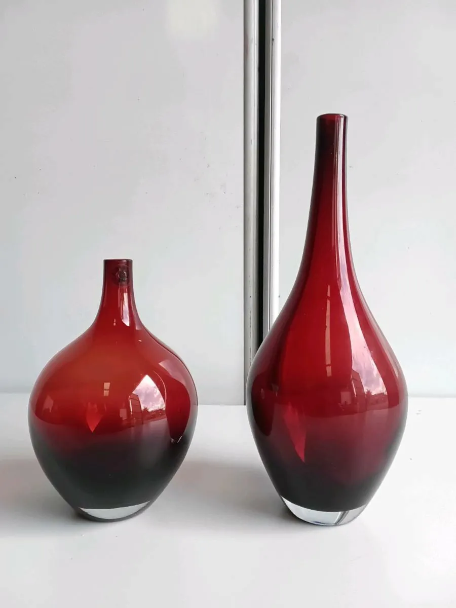 Pair of Vintage Ikea Glass Vases - Image 1